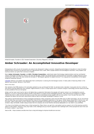 An Accomplished Innovative Developer | Amber Schroader