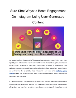 Sure Shot Ways to Boost Engagement On Instagram Using User-Generated Content