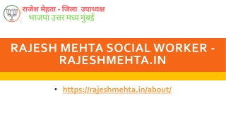 Rajesh Mehta Social Worker - RajeshMehta.in