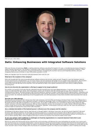 Enhancing Businesses with Integrated Software Solutions | Datix