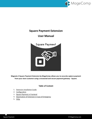 Magento 2 Square Payment Gateway API Extension Integration
