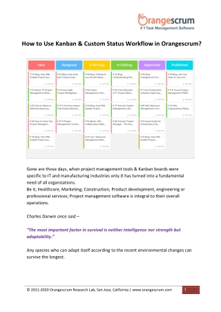 How to Use Kanban & Custom Status Workflow in Orangescrum
