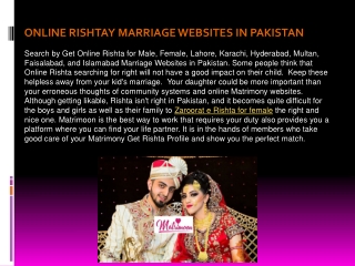 Zaroorat e rishta for Female