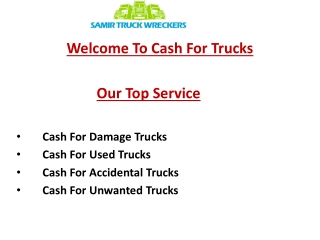 Cash For Second hand Trucks