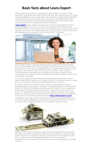 Basic facts about Loans Expert