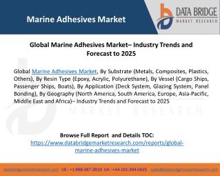 Global Marine Adhesives Market– Industry Trends and Forecast to 2025