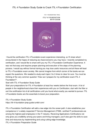 ITIL 4 Foundation Certification