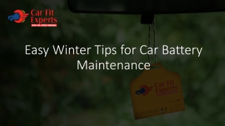 Easy Winter Tips for Car Battery Maintenance