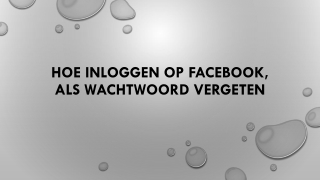 Hoe inloggen op Facebook, als wachtwoord vergeten