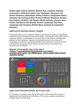 Global Light Control Switches Market Size, Trends & Analysis - Forecasts to 2026