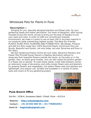Buy Wholesale Pots In Pune,In India