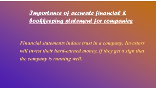 Financial statement preparation & bookkeeping services