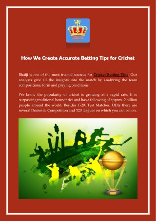 How We Create Accurate Betting Tips for Cricket