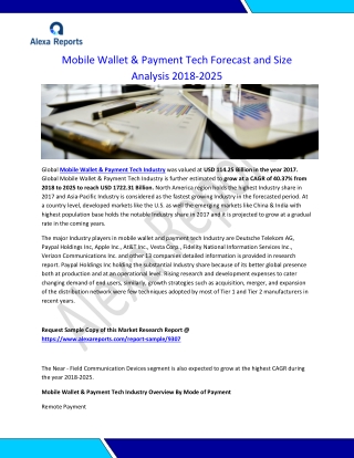 Mobile Wallet & Payment Tech Forecast and Size Analysis 2018-2025