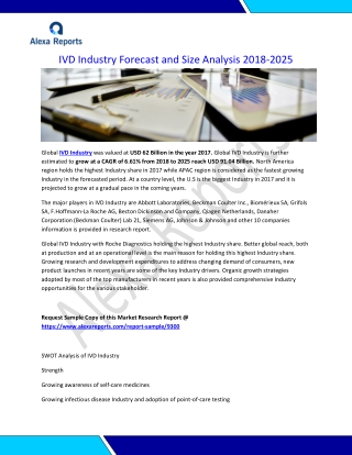 IVD Industry Forecast and Size Analysis 2018-2025