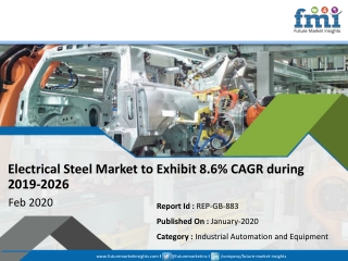 Electrical Steel Market is Expected to Grow at a CAGR of Around 8.6% During 2019 - 2026