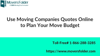 Plan Your Move Budget - Get Moving Companies Quotes Online