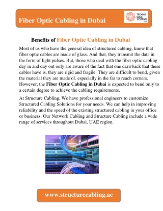 What are the Advantages of Fiber Optic Cables