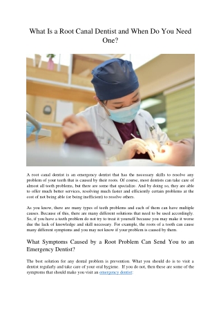 What Is a Root Canal Dentist and When Do You Need One?
