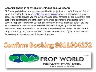 3C Greenopolis Gurgaon 9811004272