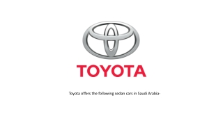 Toyota Sedans in Saudi Arabia