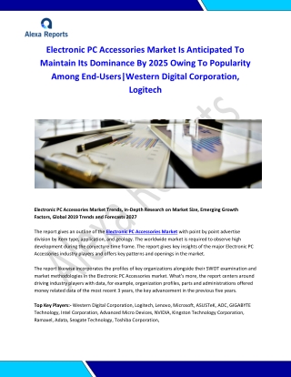 Global Electronic PC Accessories Market Analysis 2015-2019 and Forecast 2020-2025