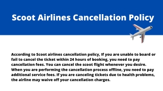 Scoot Airlines Cancellation Policy  & Refund