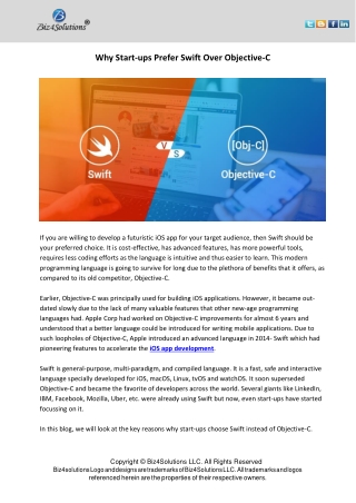 Why Startup Prefer Swift over Objective-C