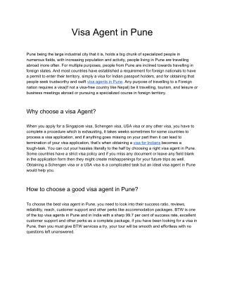 Visa Agent in Pune
