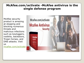 McAfee.com/activate | Get Started With McAfee Antivirus