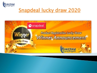 Snapdeal lucky draw 2020