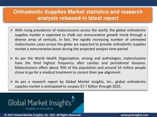 Orthodontic Supplies Market trends research and projections for 2019- 2025