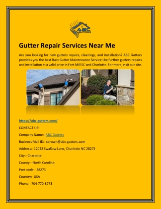 Gutter Repair Services Near Me | ABC Gutters
