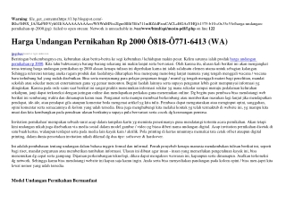 Harga Undangan Pernikahan Rp 2000 081807716413[wa]