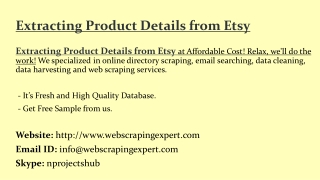 Extracting Product Details from Etsy