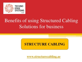 Benefits of using Structured Cabling Solutions for business