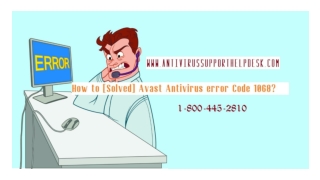How Fix Avast Antivirus Error code 1068 ?