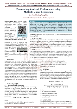 Forecasting Academic Performance using Multiple Linear Regression