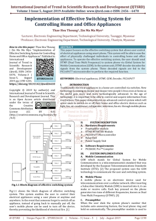 Implementation of Effective Switching System for Controlling Home and Office Appliances