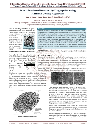 Identification of Persons by Fingerprint using Huffman Coding Algorithm