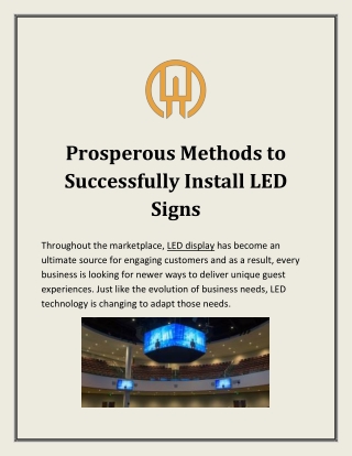 Prosperous Methods to Successfully Install LED Signs