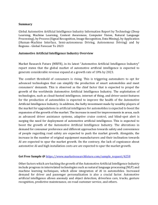Automotive Artificial Intelligence Industry