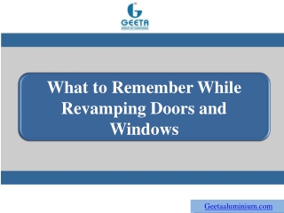 What to Remember While Revamping Doors and Windows?