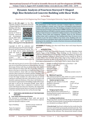 Dynamic Analysis of Fourteen Storeyed Y Shaped High Rise Reinforced Concrete Building with Shear Walls