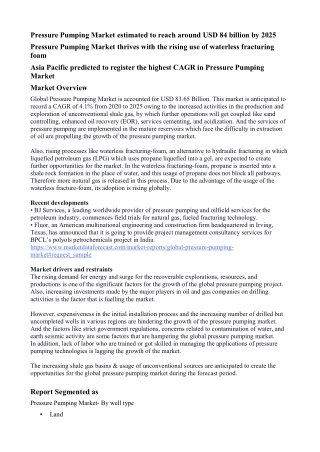 Asia Pacific predicted to register the highest CAGR in Pressure Pumping Market