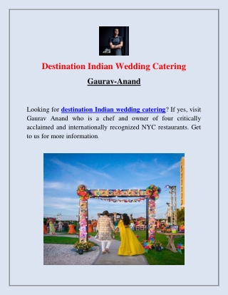 Destination Indian Wedding Catering Service | Gaurav-Anand