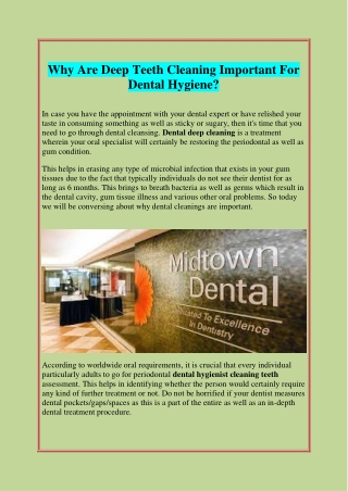 Why Are Deep Teeth Cleaning Important For Dental Hygiene?