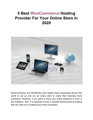 5 Best WooCommerce Hosting Provider For Your Online Store In 2020