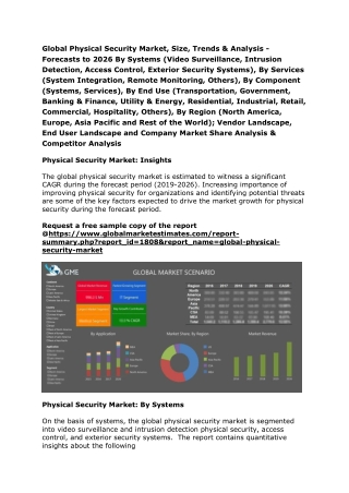 Global Physical Security Market, Size, Trends & Analysis - Forecasts to 2026