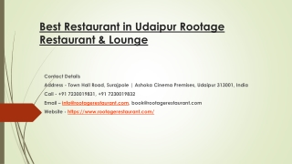 Best Restaurant in Udaipur Rootage Restaurant & Lounge